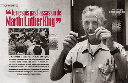 article du magazine VSD par Jane Evelyn Atwood sur James Earl Ray intitulé «je ne suis pas l'assassin de Martin Luther King»